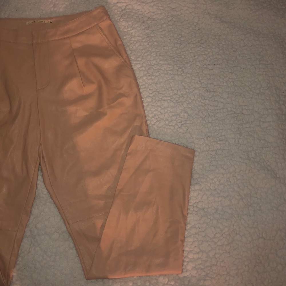 pink leather pants